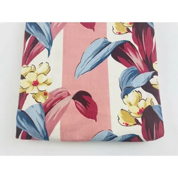 Pink Mauve Barkcloth Era Vintage Curtain Drape Upholstery Fabric Pieces 2 Magent - Picture 7 of 11